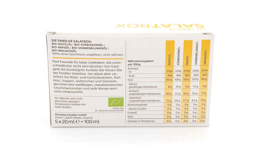 Bio Öl Salatbox 5x20 ml