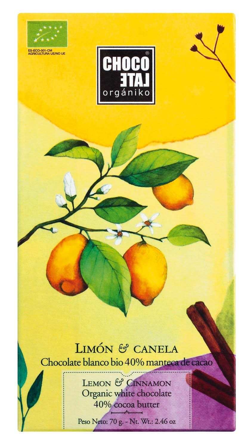 Bio White Chocolate 40 % Cocoa Lemon + Cinnamon