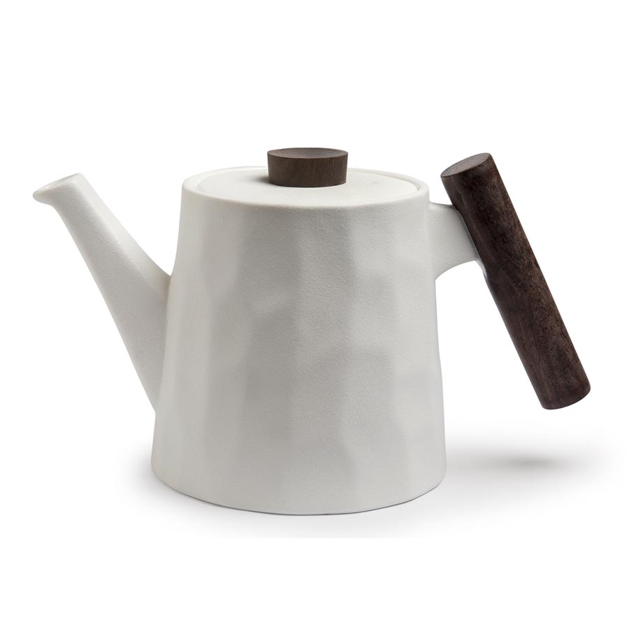 *Teekanne Blanca mit Rosenholzgriff weiß 1,2 l