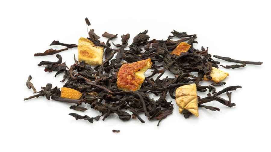 Orange mit Schalenstückchen Schwarztee