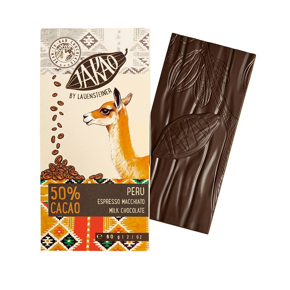 Bio Peru 50% Bean to bar Vollmilch-Schokolade Espresso Macchiato - JAKAO