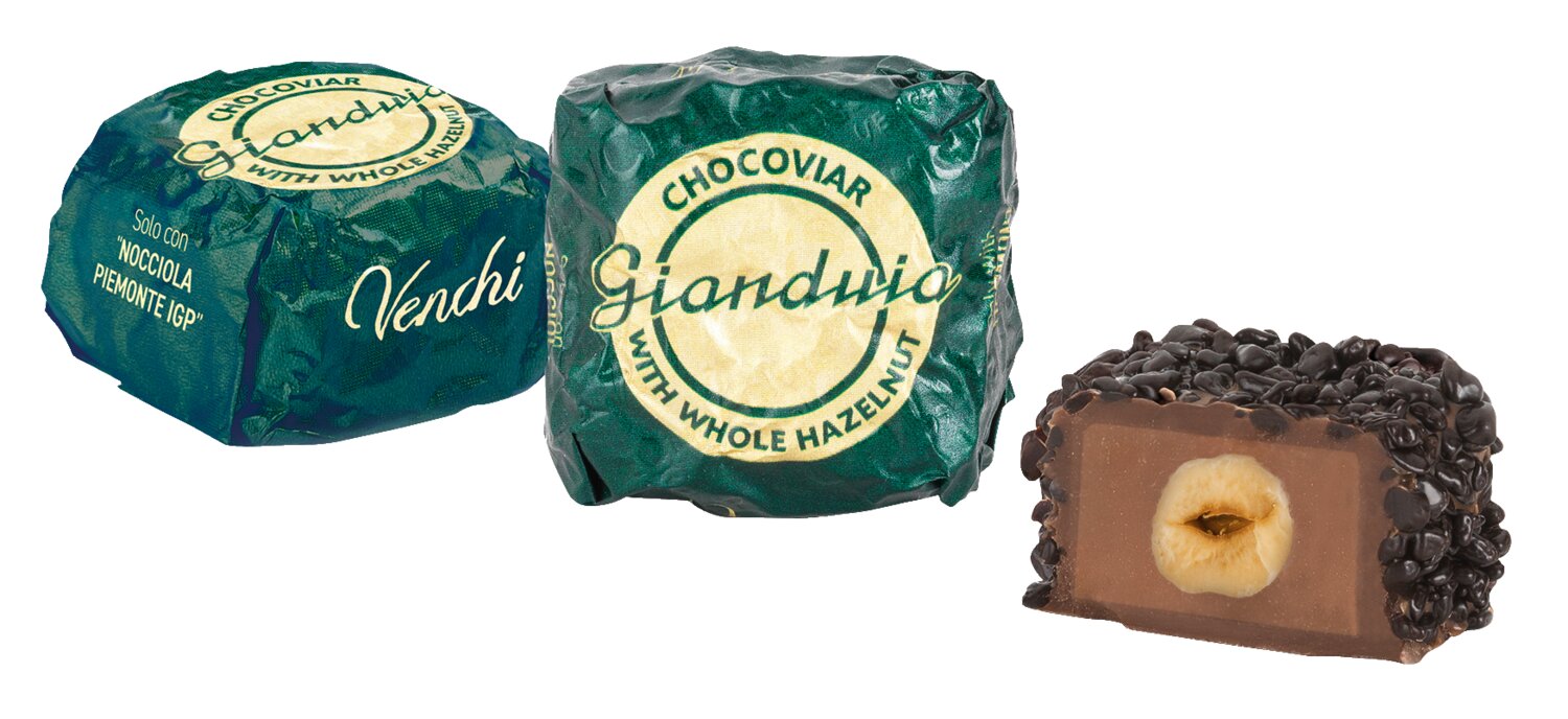 Praline Chocoviar Gianduja mit Giandujacremefüllung