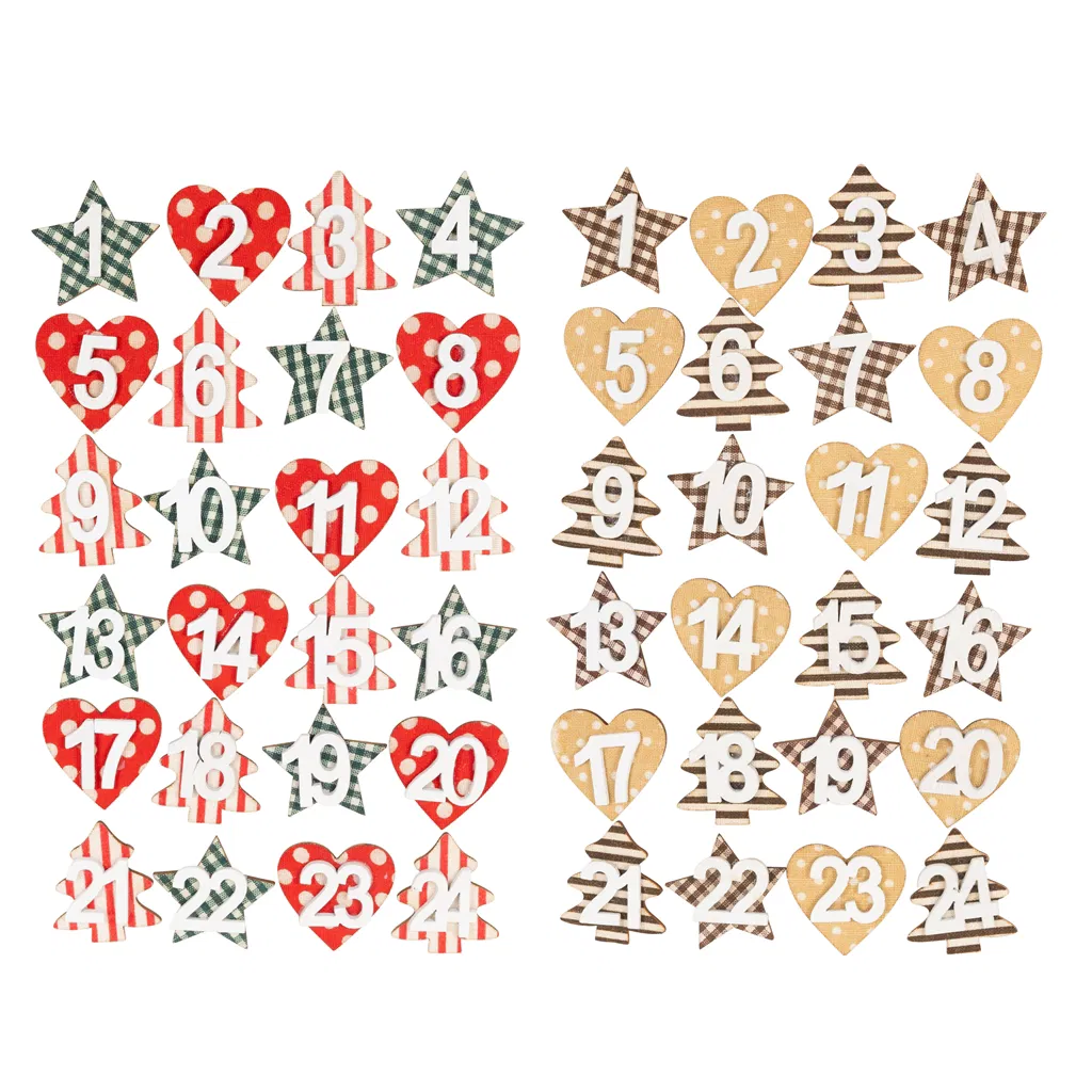 Adventskalender Klebesticker Set - rot