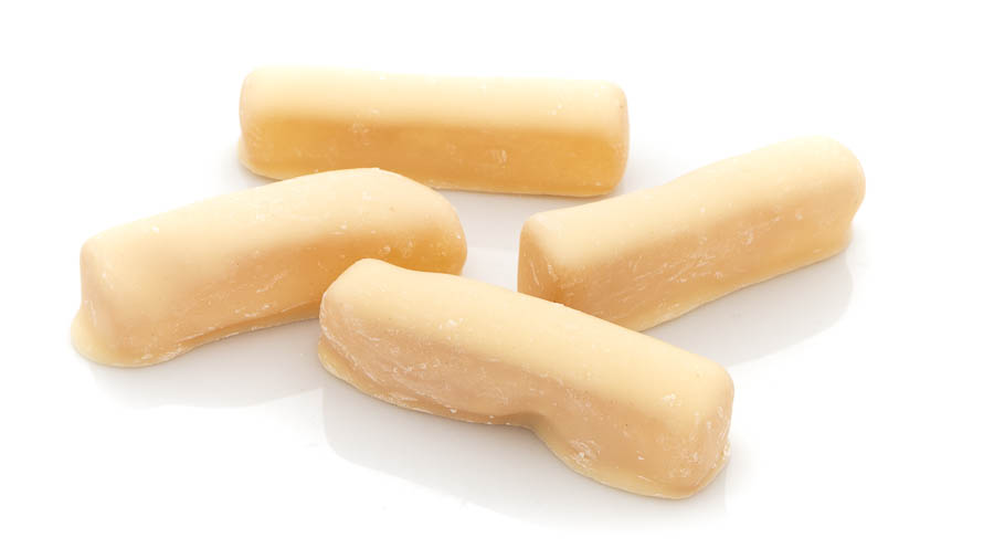Ingwerstäbchen mit weißer Schokolade