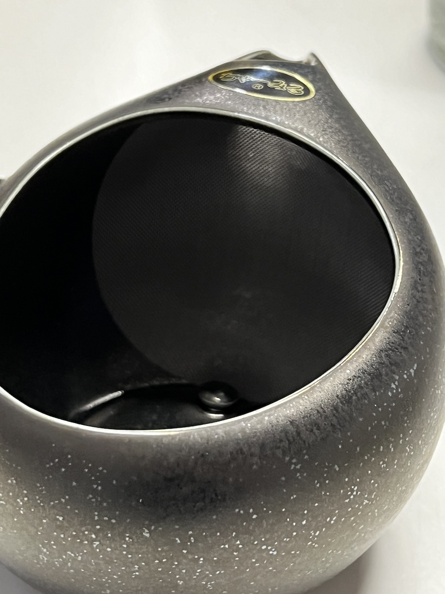 Japankanne (Kyusu) - offen metallic gesprenkelt