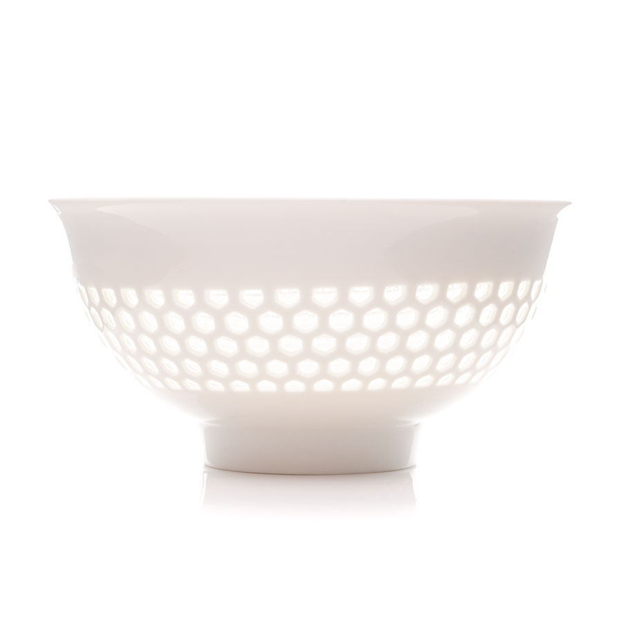 Bowl Mani, Porzellan, weiß, / 270 ml / mit Lochmuster
