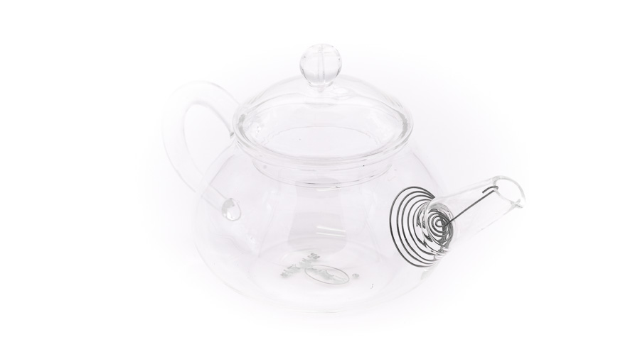 Glaskännchen Metallsieb 200 ml rund / Teekanne mit Metallsieb