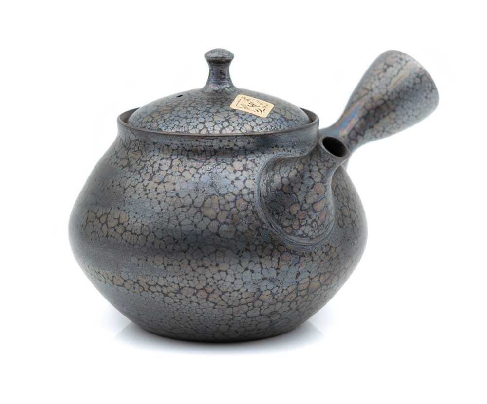 Japankanne (Kyusu) - schwarz-blau Schimmereffekt