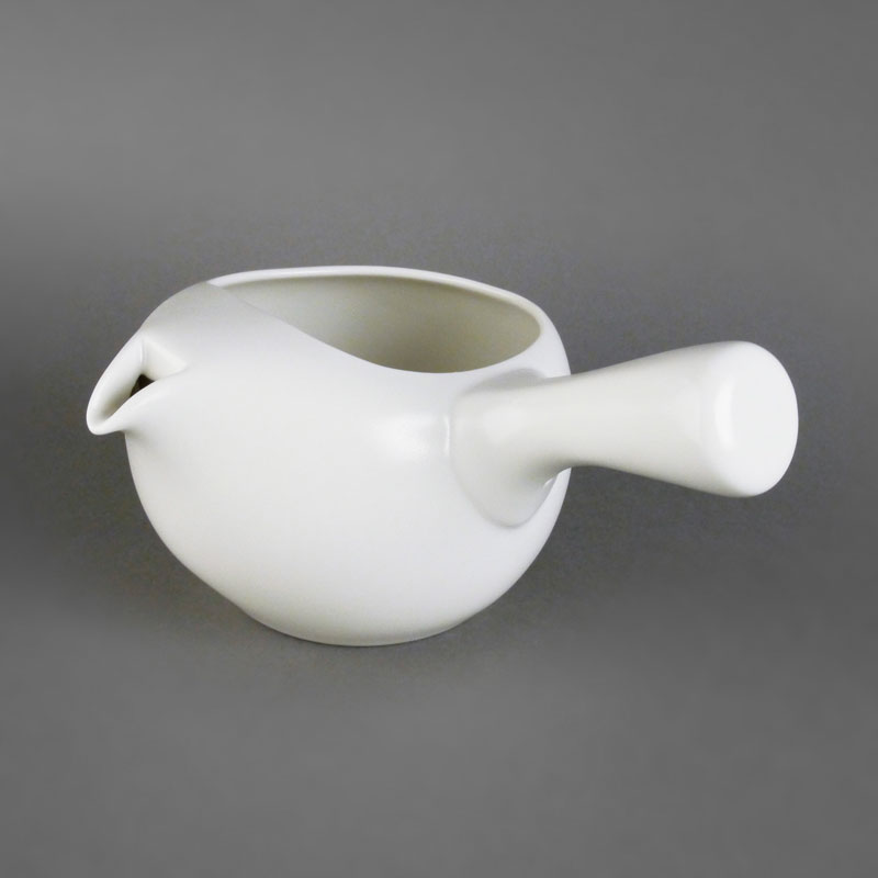 Japankanne (Kyusu) - offen weiß mit Metallsieb