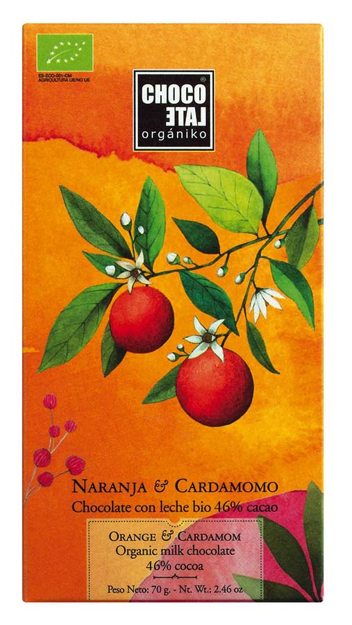 Bio Milk Chocolate 46 % Cocoa Orange-Kardamom