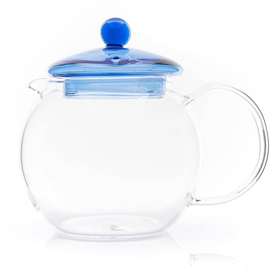 Teekanne Fabi, mit Filter blau, 0,7 l Glas