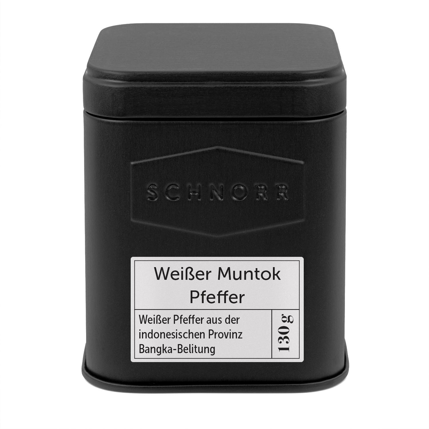 Weißer Muntok Pfeffer Dose
