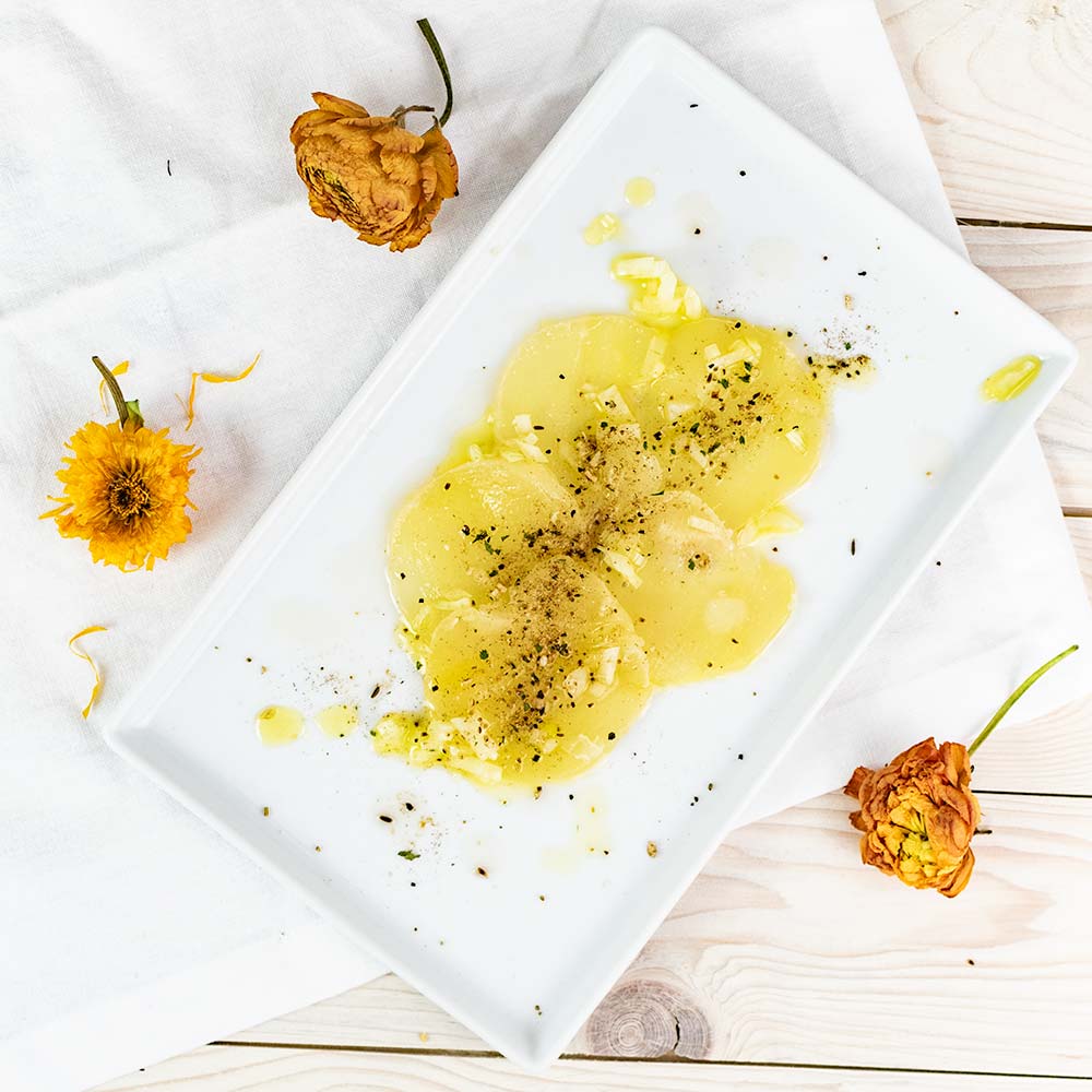 Handk-se-Carpaccio Frankfurter Handkäs