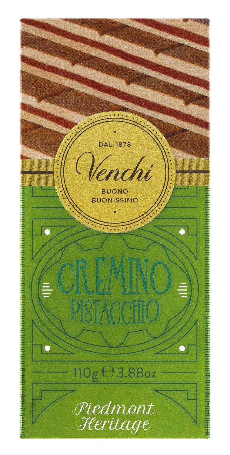 Venchi Tafel Pistachio Cremino - Gianduia-Pistazienschokolade, leicht gesalzen