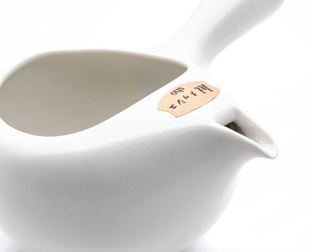 Japankanne (Kyusu) - offen weiß mit Metallsieb