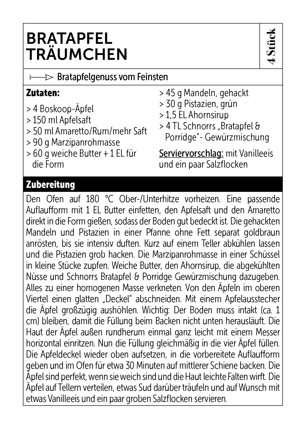 2026 Bratapfel-Träumchen Rezeptpostkarte