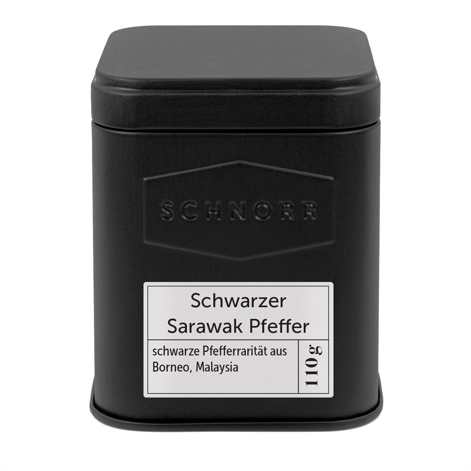 Schwarzer Sarawak Pfeffer Dose