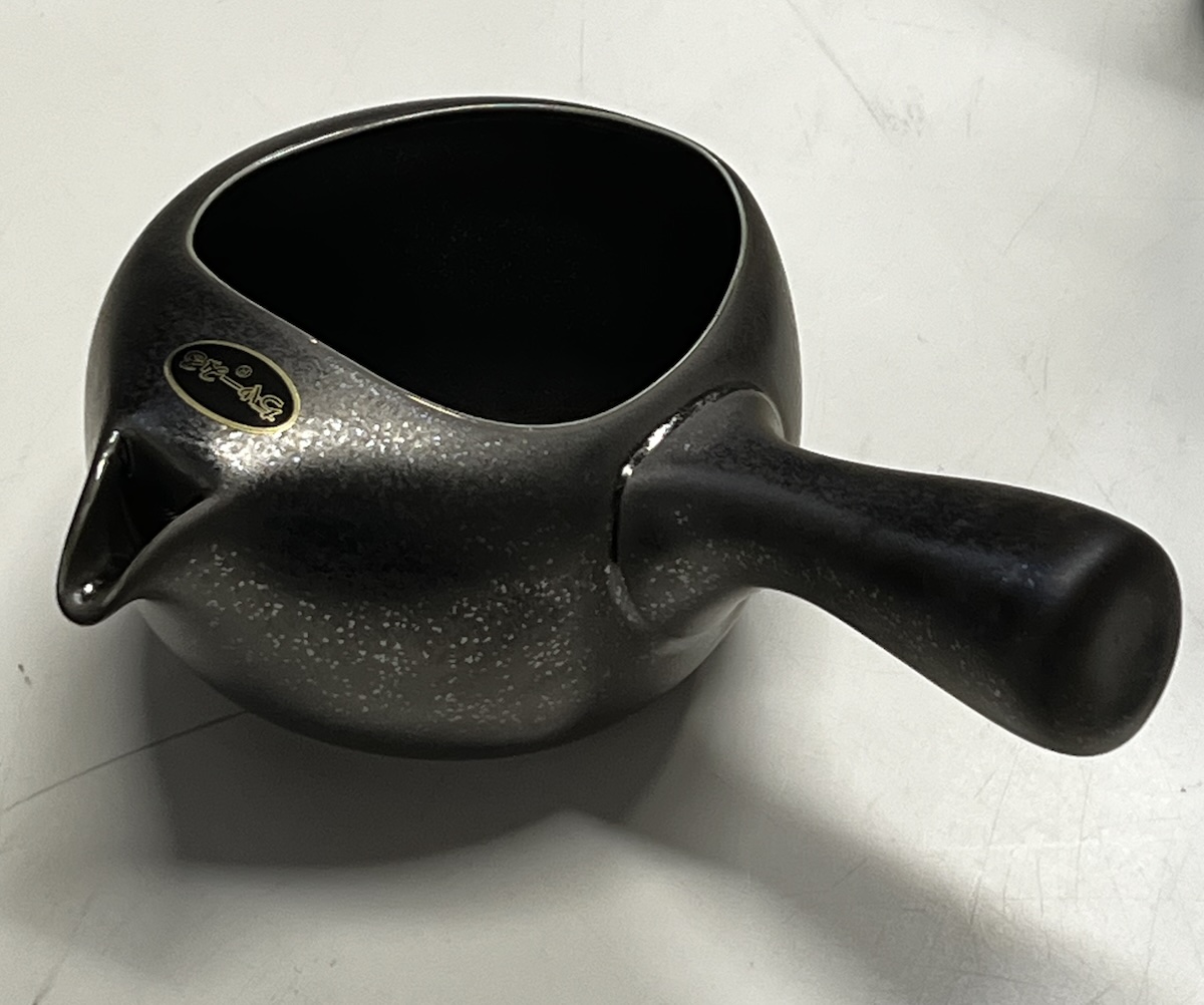Japankanne (Kyusu) - offen metallic gesprenkelt