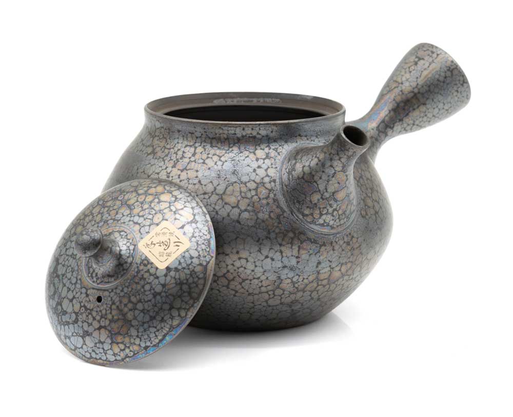 Japankanne (Kyusu) - schwarz-blau Schimmereffekt